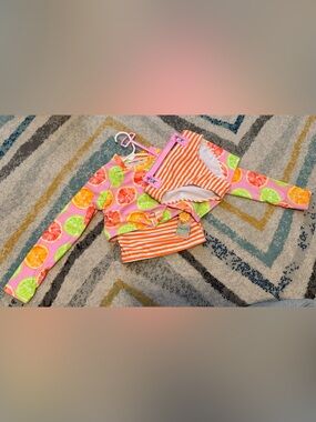 Bmagical by btween 4 piece swim set size 6 orange stripes